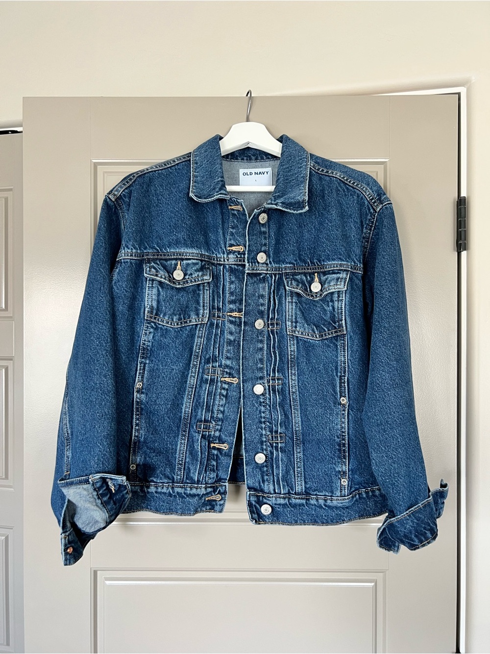 Old Navy Blue Denim Jacket with Contrast Stitching
